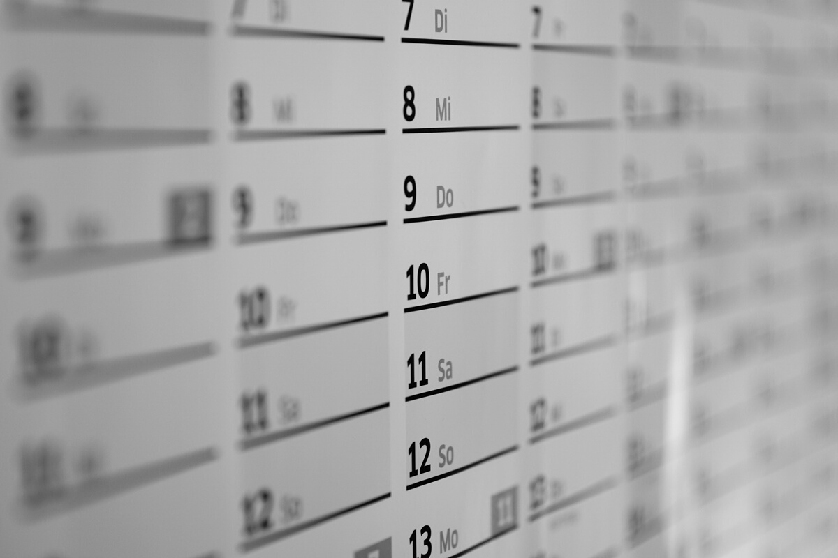 Close-Up of Wall Callendar